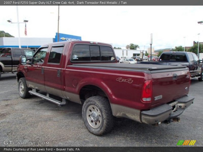 Dark Toreador Red Metallic / Tan 2007 Ford F250 Super Duty XLT Crew Cab 4x4