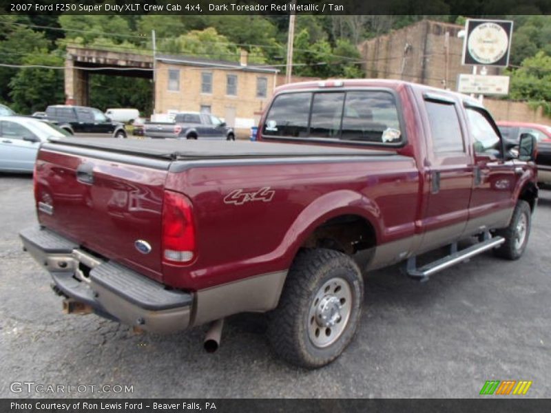 Dark Toreador Red Metallic / Tan 2007 Ford F250 Super Duty XLT Crew Cab 4x4
