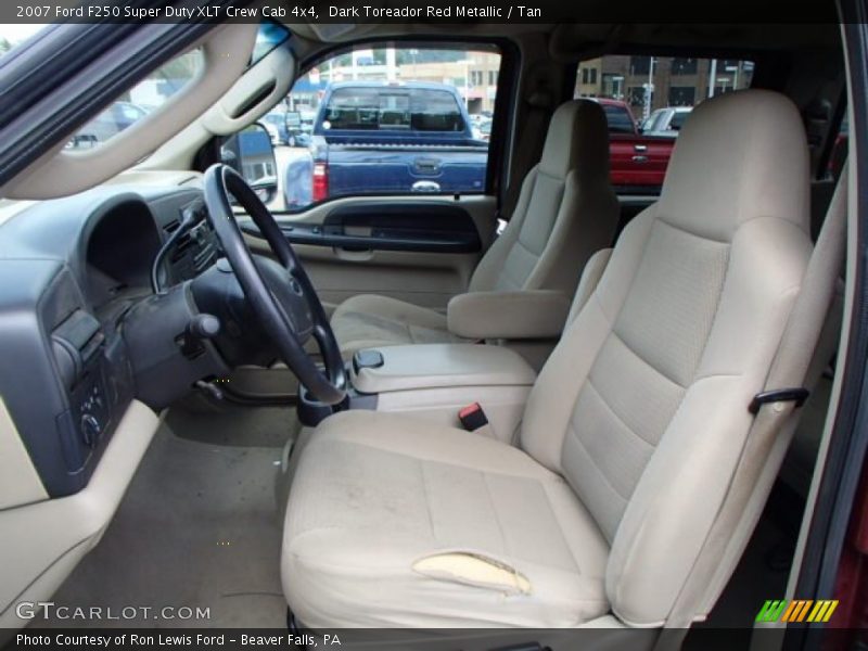 Dark Toreador Red Metallic / Tan 2007 Ford F250 Super Duty XLT Crew Cab 4x4