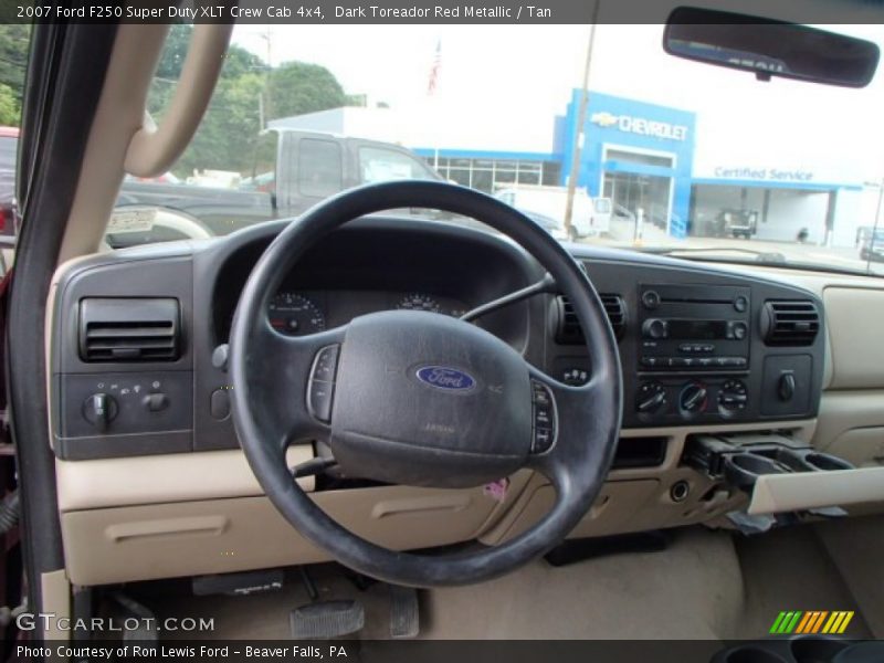 Dark Toreador Red Metallic / Tan 2007 Ford F250 Super Duty XLT Crew Cab 4x4