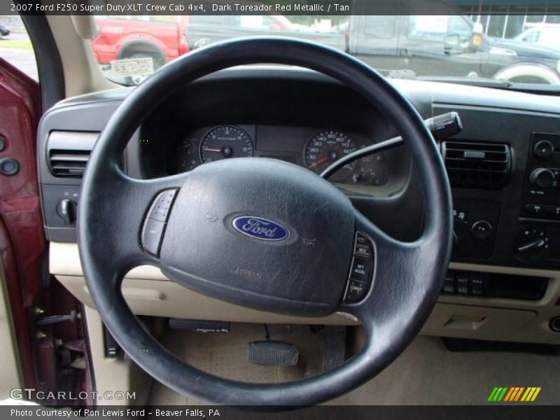 Dark Toreador Red Metallic / Tan 2007 Ford F250 Super Duty XLT Crew Cab 4x4