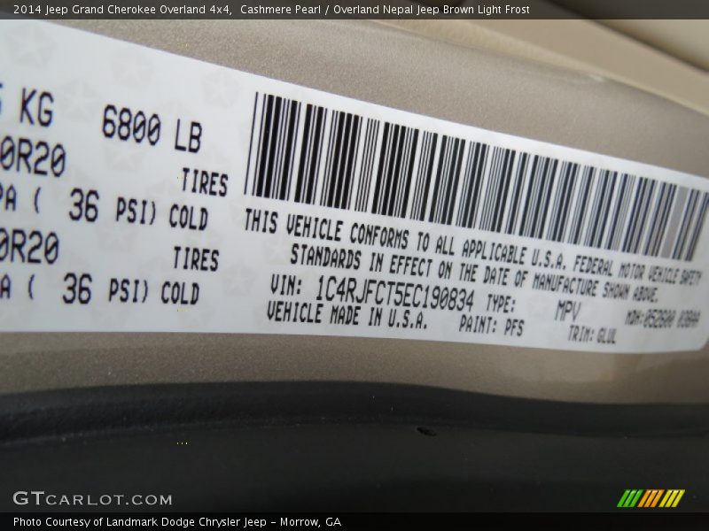 Cashmere Pearl / Overland Nepal Jeep Brown Light Frost 2014 Jeep Grand Cherokee Overland 4x4