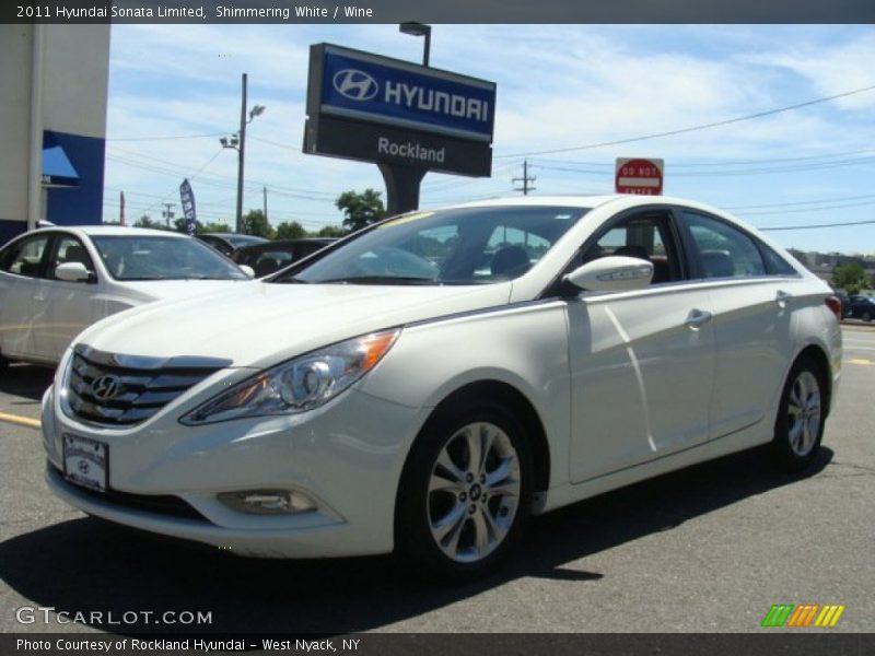 Shimmering White / Wine 2011 Hyundai Sonata Limited