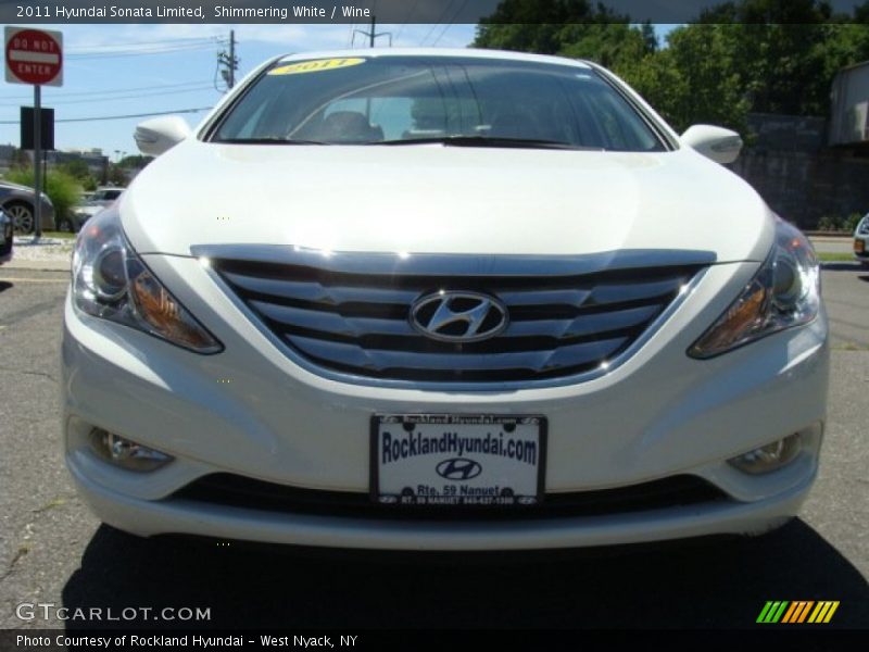 Shimmering White / Wine 2011 Hyundai Sonata Limited