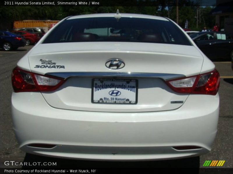 Shimmering White / Wine 2011 Hyundai Sonata Limited