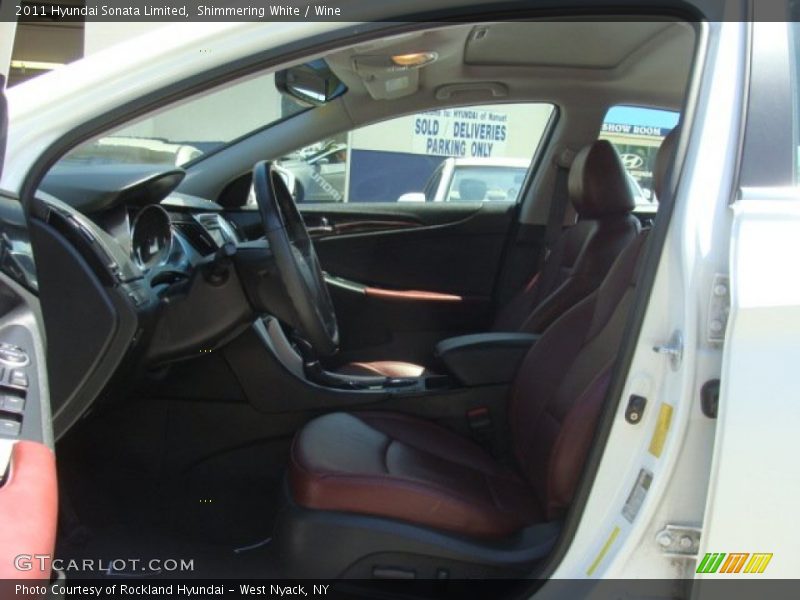 Shimmering White / Wine 2011 Hyundai Sonata Limited