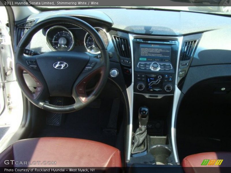 Shimmering White / Wine 2011 Hyundai Sonata Limited