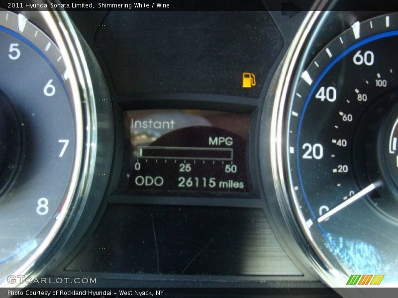 Shimmering White / Wine 2011 Hyundai Sonata Limited
