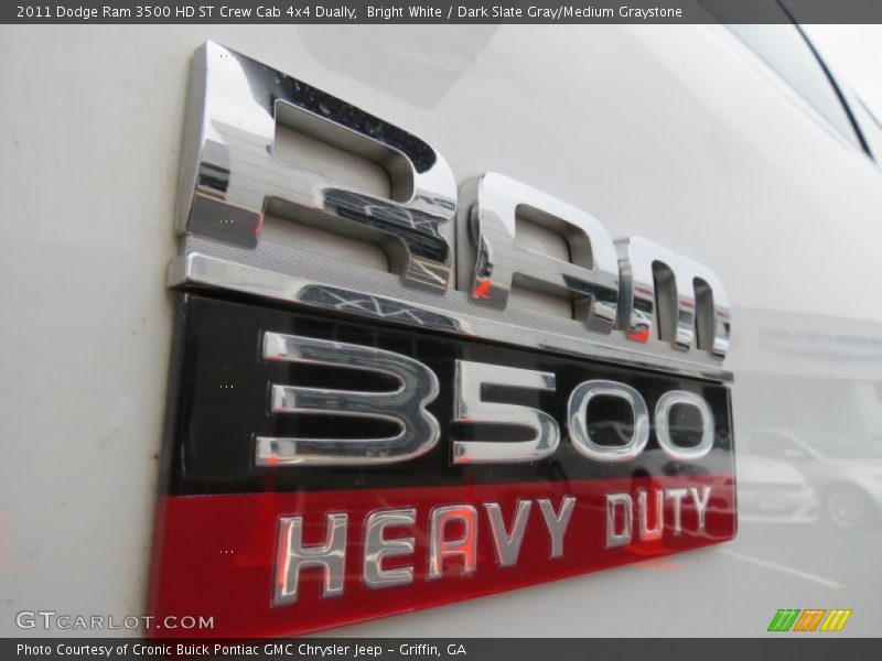 Bright White / Dark Slate Gray/Medium Graystone 2011 Dodge Ram 3500 HD ST Crew Cab 4x4 Dually