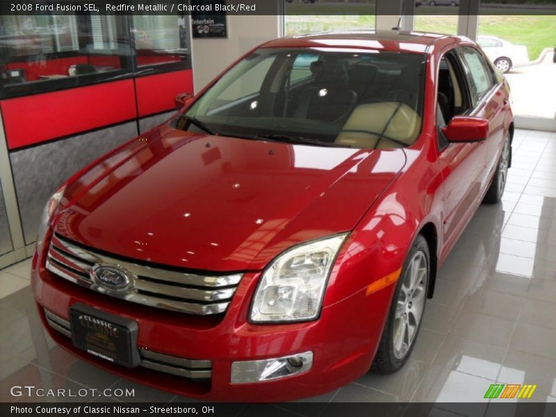 Redfire Metallic / Charcoal Black/Red 2008 Ford Fusion SEL