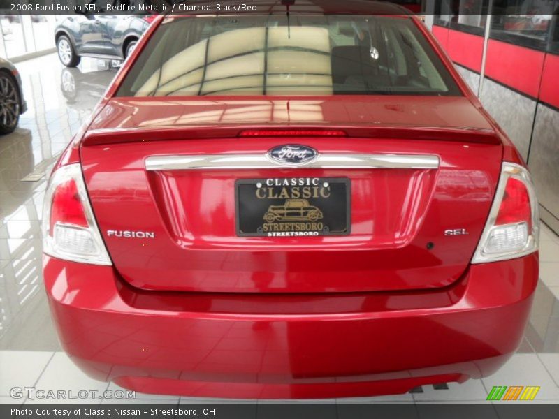 Redfire Metallic / Charcoal Black/Red 2008 Ford Fusion SEL