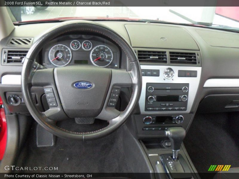 Redfire Metallic / Charcoal Black/Red 2008 Ford Fusion SEL