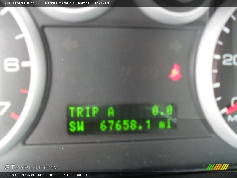 Redfire Metallic / Charcoal Black/Red 2008 Ford Fusion SEL