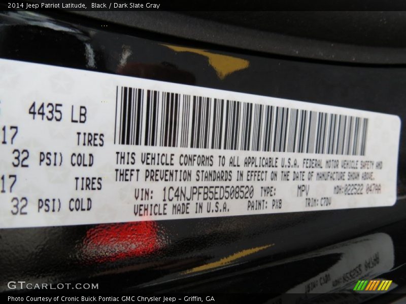 Black / Dark Slate Gray 2014 Jeep Patriot Latitude