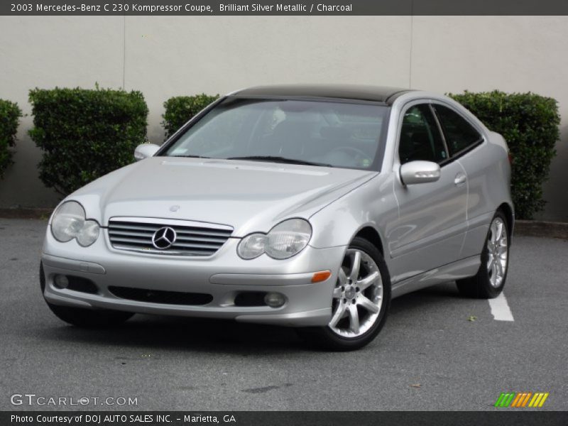 Brilliant Silver Metallic / Charcoal 2003 Mercedes-Benz C 230 Kompressor Coupe
