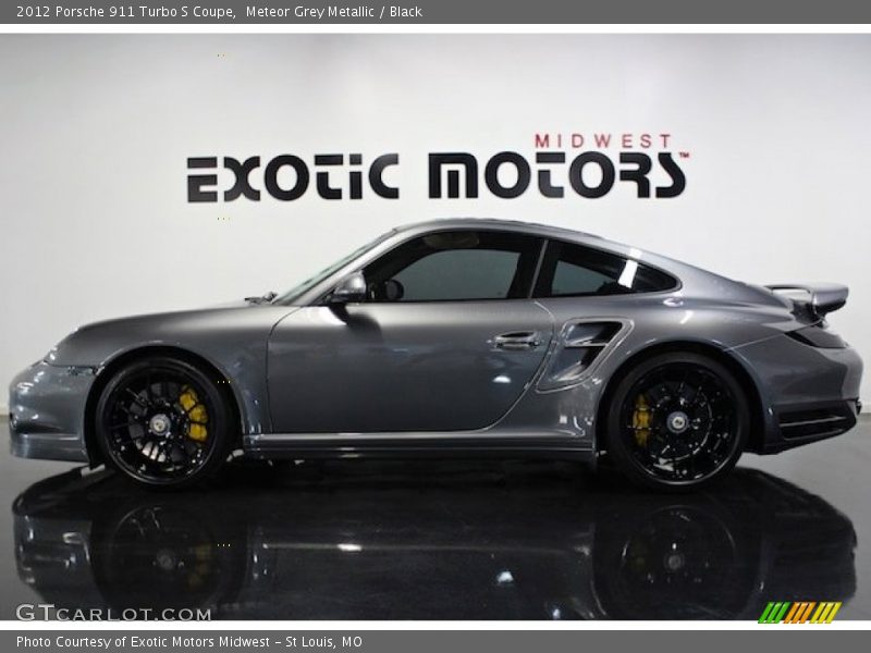 Meteor Grey Metallic / Black 2012 Porsche 911 Turbo S Coupe