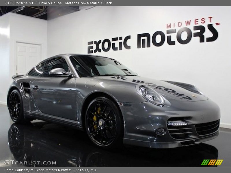 Meteor Grey Metallic / Black 2012 Porsche 911 Turbo S Coupe