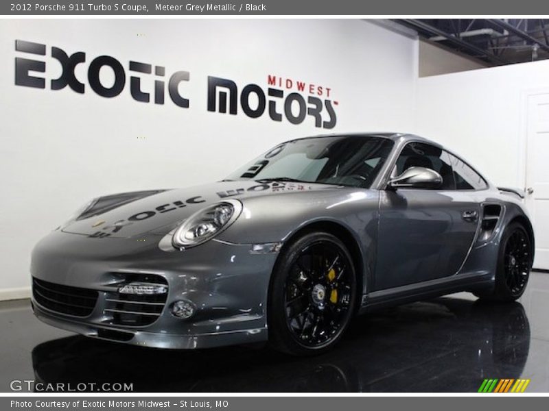 Meteor Grey Metallic / Black 2012 Porsche 911 Turbo S Coupe