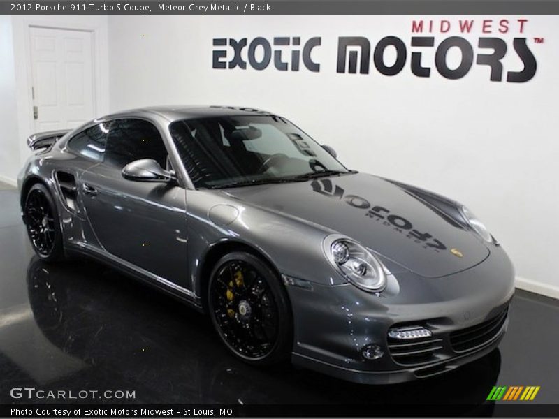 Meteor Grey Metallic / Black 2012 Porsche 911 Turbo S Coupe