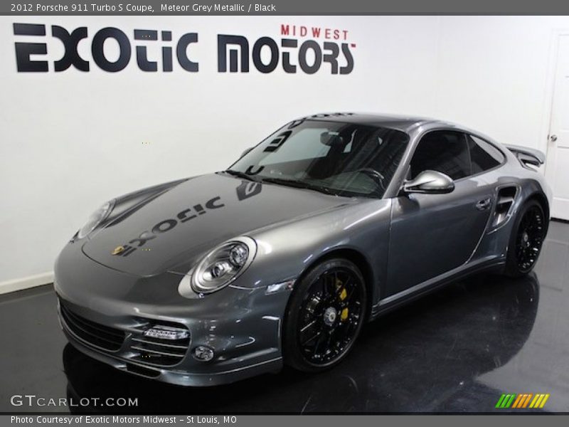 Meteor Grey Metallic / Black 2012 Porsche 911 Turbo S Coupe