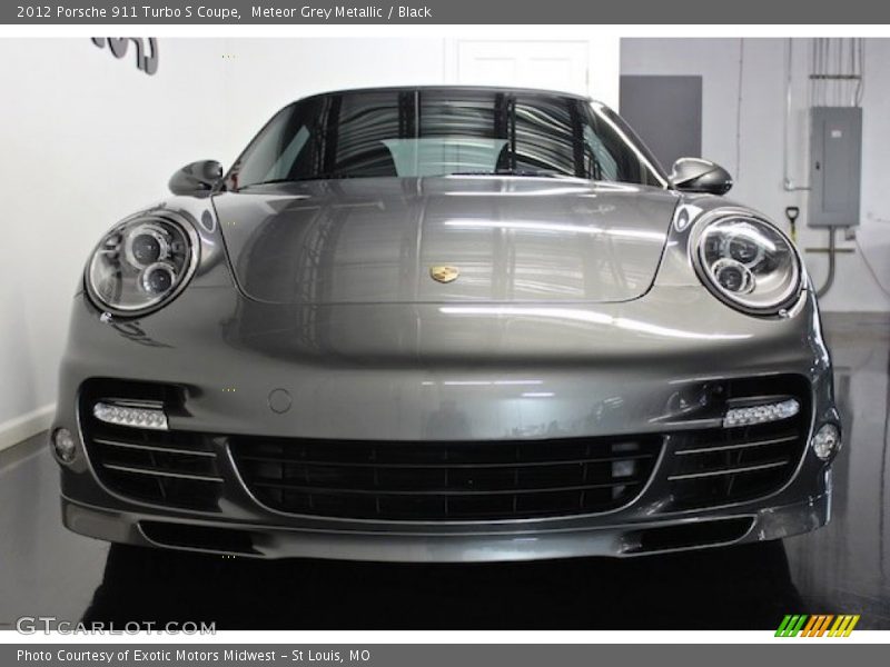 Meteor Grey Metallic / Black 2012 Porsche 911 Turbo S Coupe