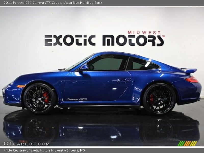 Aqua Blue Metallic / Black 2011 Porsche 911 Carrera GTS Coupe