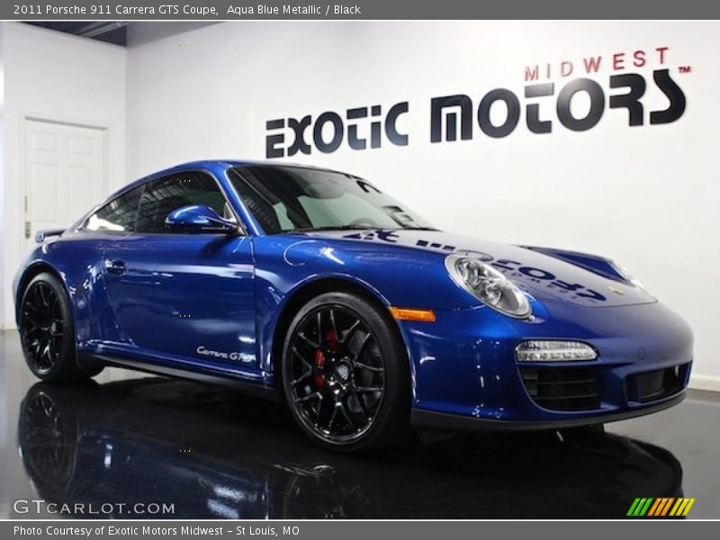 Aqua Blue Metallic / Black 2011 Porsche 911 Carrera GTS Coupe
