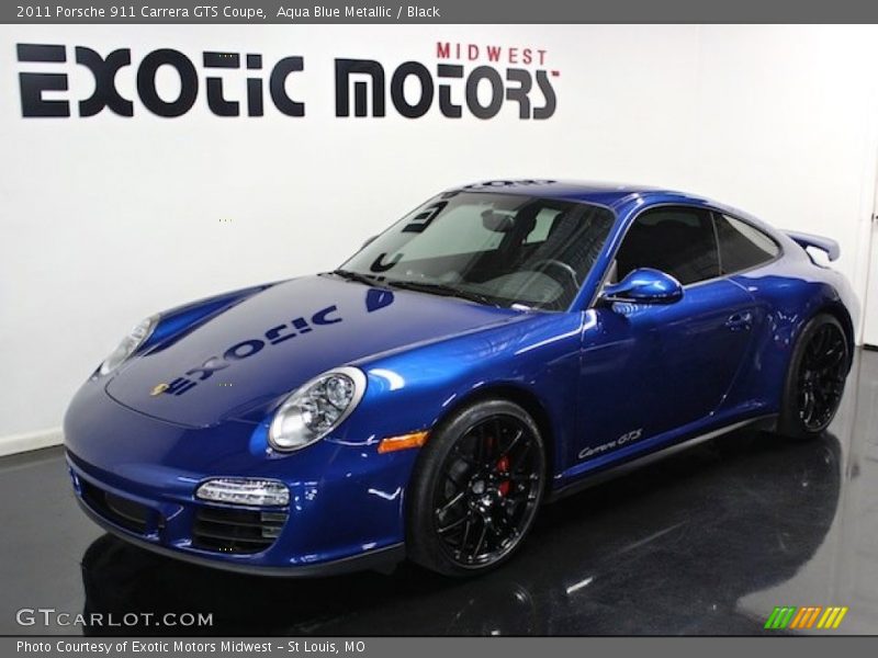 Aqua Blue Metallic / Black 2011 Porsche 911 Carrera GTS Coupe