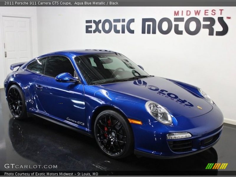Aqua Blue Metallic / Black 2011 Porsche 911 Carrera GTS Coupe