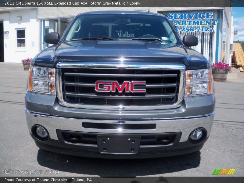 Storm Gray Metallic / Ebony 2011 GMC Sierra 1500 SLE Extended Cab 4x4