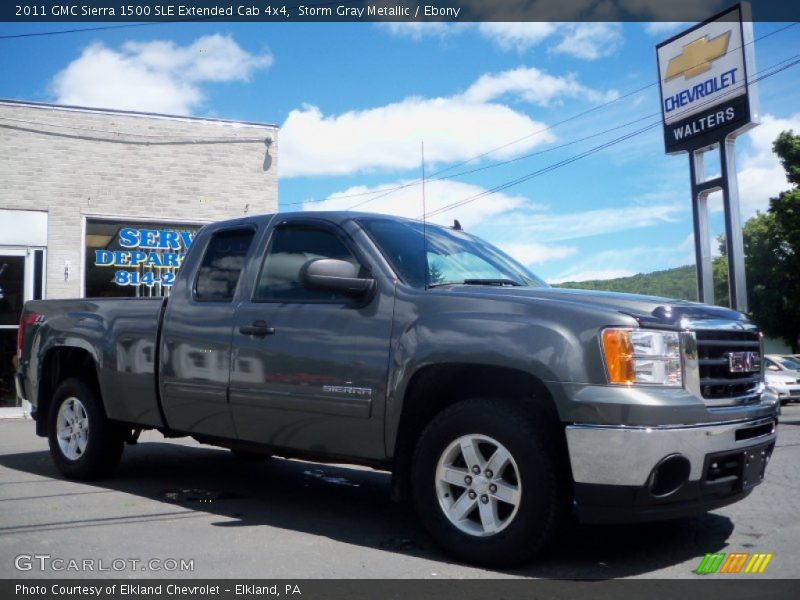 Storm Gray Metallic / Ebony 2011 GMC Sierra 1500 SLE Extended Cab 4x4