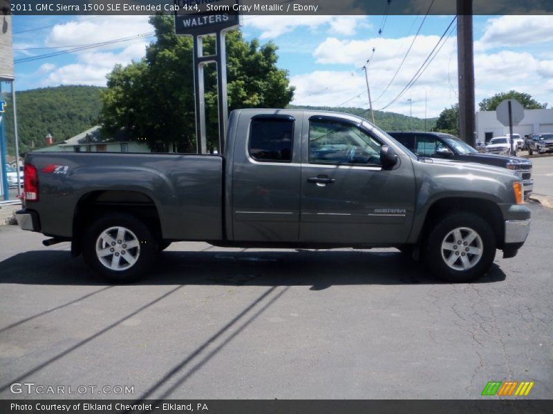 Storm Gray Metallic / Ebony 2011 GMC Sierra 1500 SLE Extended Cab 4x4