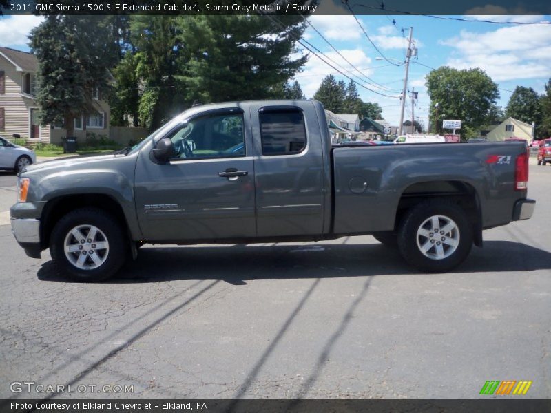 Storm Gray Metallic / Ebony 2011 GMC Sierra 1500 SLE Extended Cab 4x4
