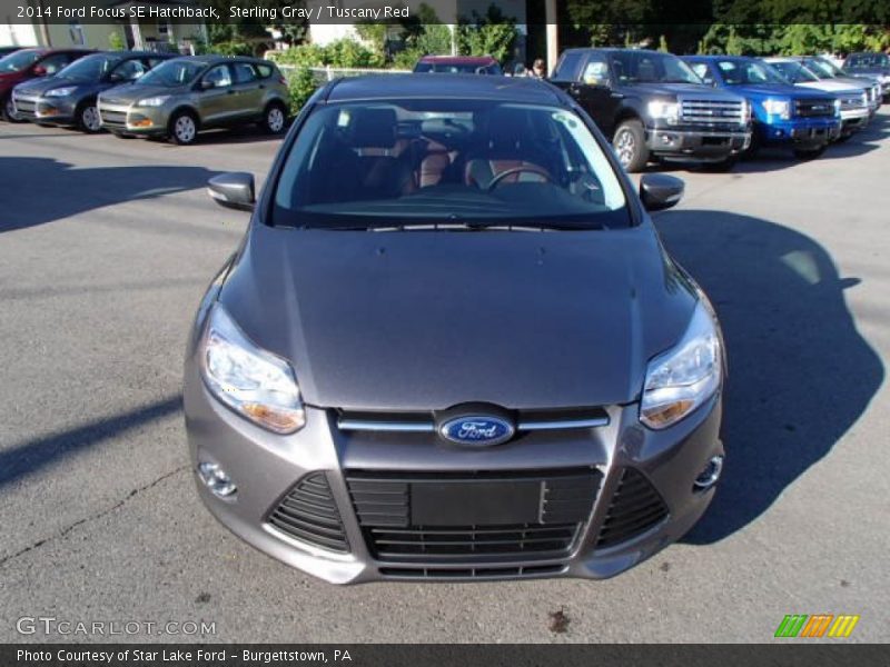 Sterling Gray / Tuscany Red 2014 Ford Focus SE Hatchback