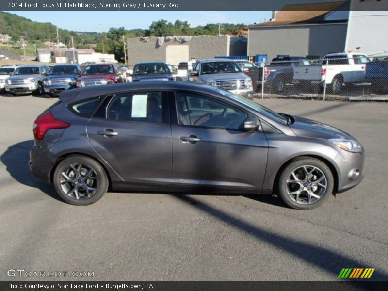 Sterling Gray / Tuscany Red 2014 Ford Focus SE Hatchback