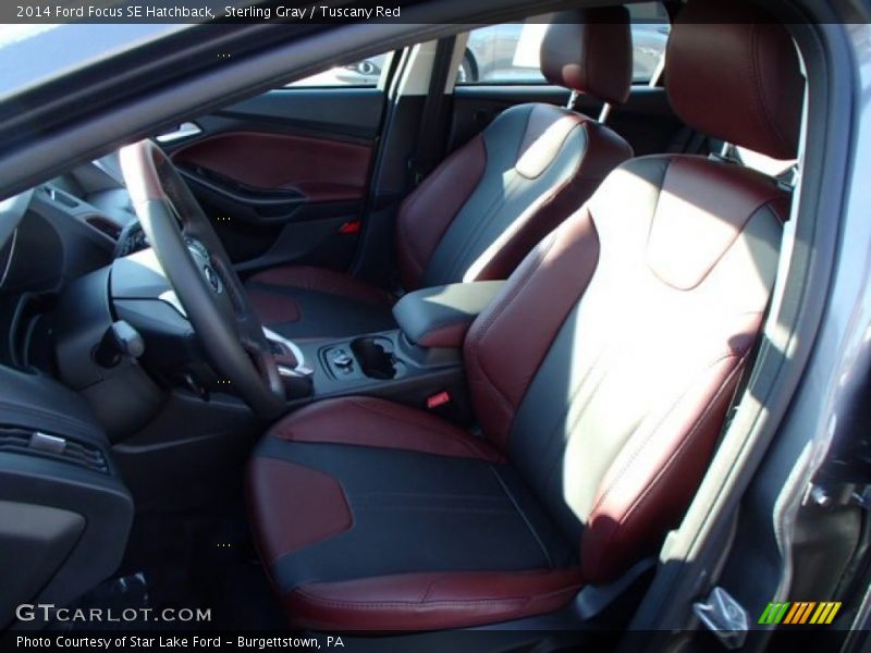 Sterling Gray / Tuscany Red 2014 Ford Focus SE Hatchback