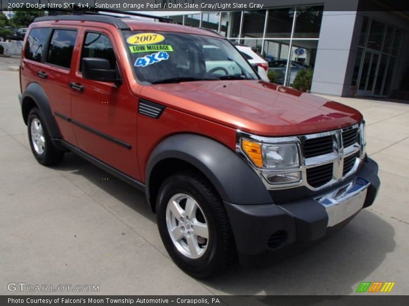 Sunburst Orange Pearl / Dark Slate Gray/Light Slate Gray 2007 Dodge Nitro SXT 4x4
