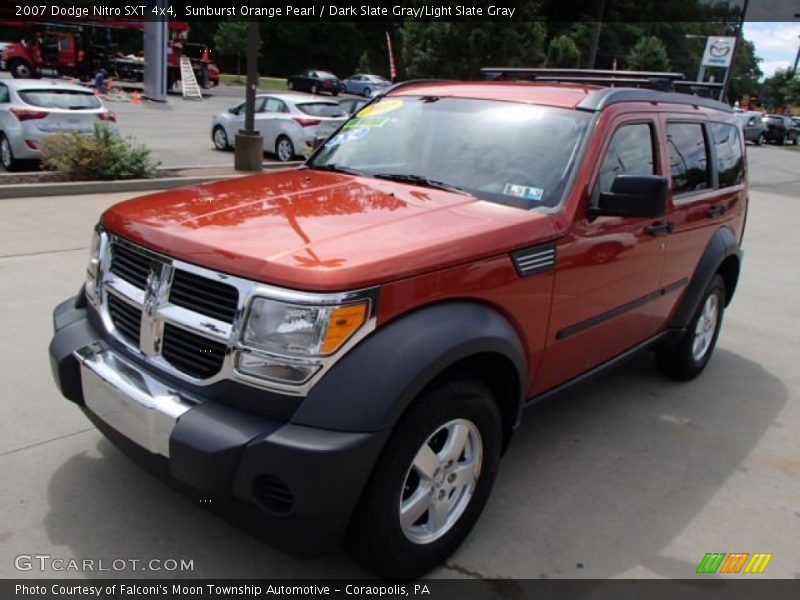 Sunburst Orange Pearl / Dark Slate Gray/Light Slate Gray 2007 Dodge Nitro SXT 4x4