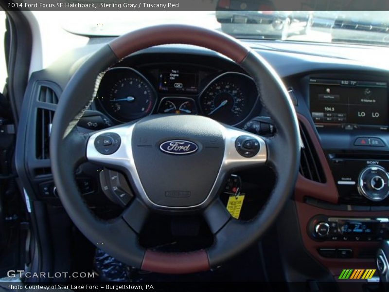Sterling Gray / Tuscany Red 2014 Ford Focus SE Hatchback