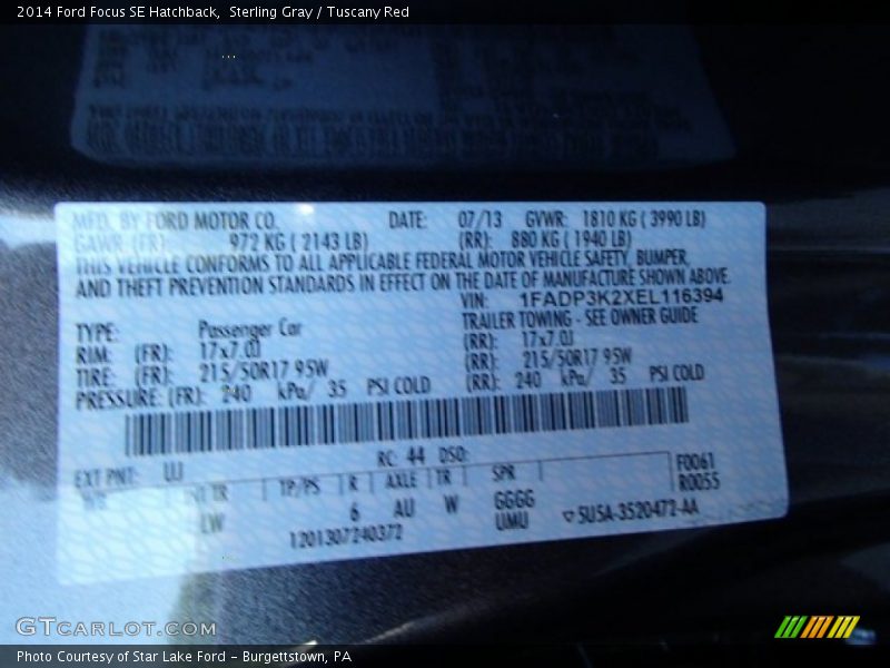 UJ - 2014 Ford Focus SE Hatchback