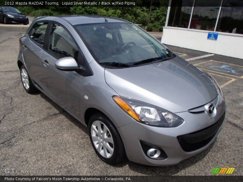 Liquid Silver Metallic / Black w/Red Piping 2012 Mazda MAZDA2 Touring