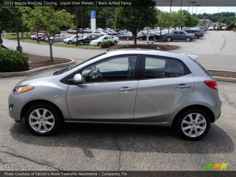 Liquid Silver Metallic / Black w/Red Piping 2012 Mazda MAZDA2 Touring