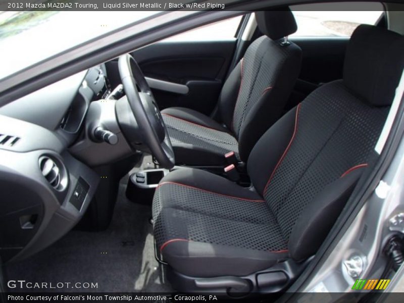 Liquid Silver Metallic / Black w/Red Piping 2012 Mazda MAZDA2 Touring