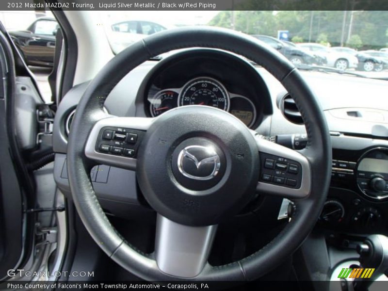 Liquid Silver Metallic / Black w/Red Piping 2012 Mazda MAZDA2 Touring