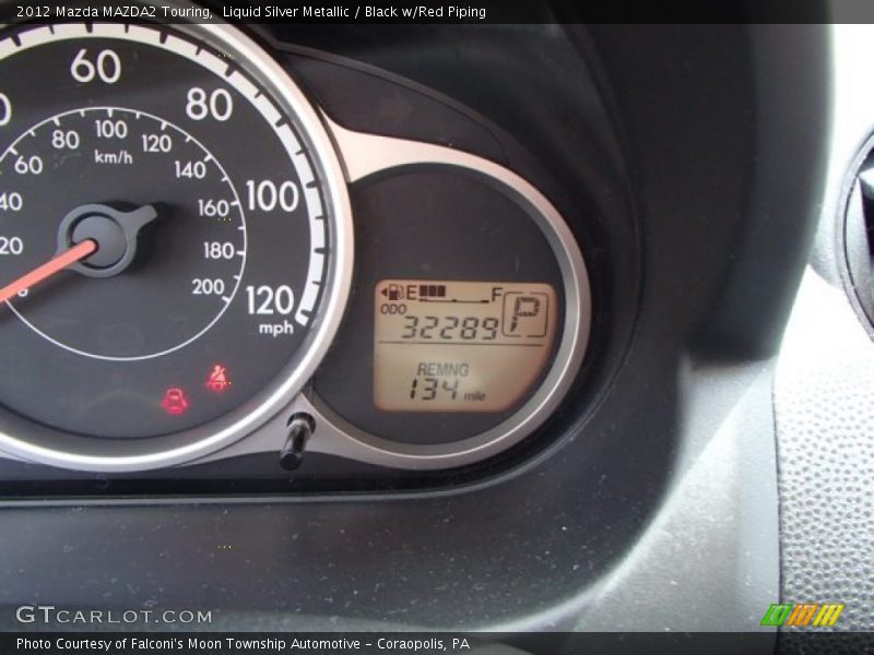 Liquid Silver Metallic / Black w/Red Piping 2012 Mazda MAZDA2 Touring