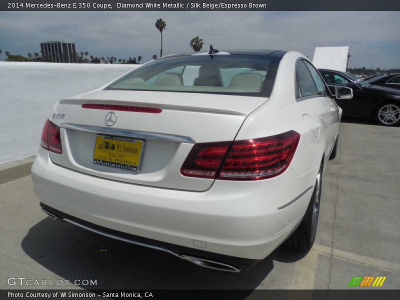 Diamond White Metallic / Silk Beige/Espresso Brown 2014 Mercedes-Benz E 350 Coupe