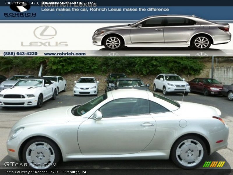 Millennium Silver Metallic / Black 2003 Lexus SC 430