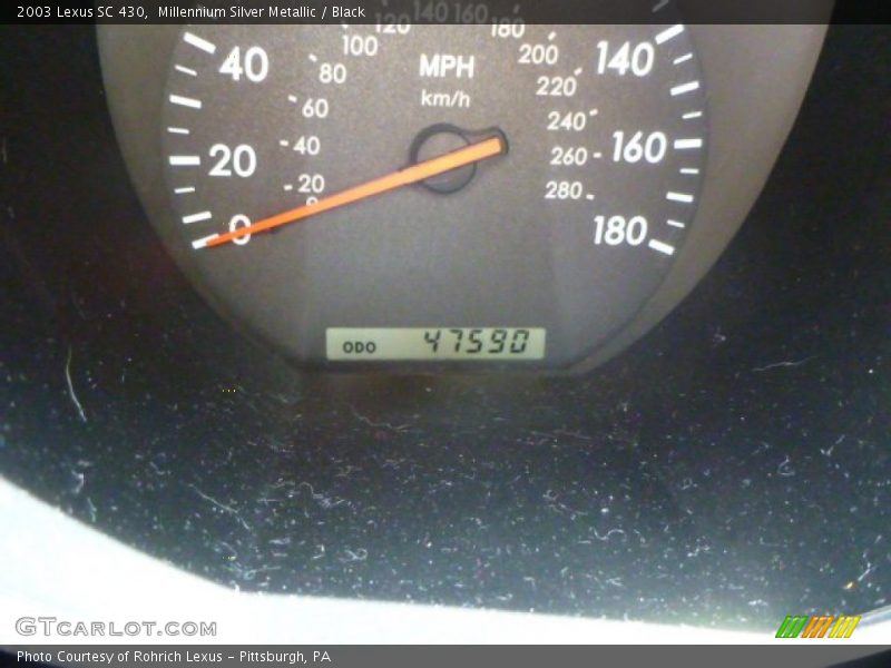 Millennium Silver Metallic / Black 2003 Lexus SC 430