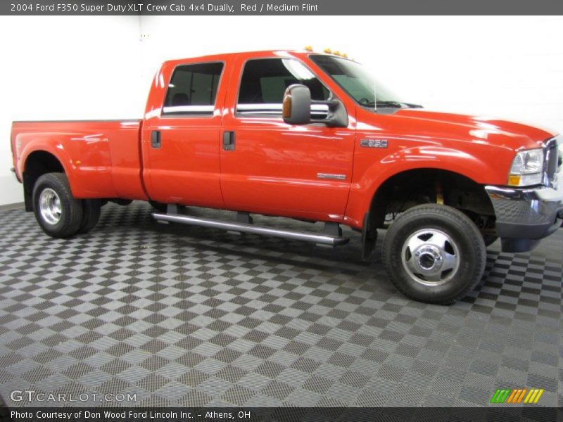 Red / Medium Flint 2004 Ford F350 Super Duty XLT Crew Cab 4x4 Dually