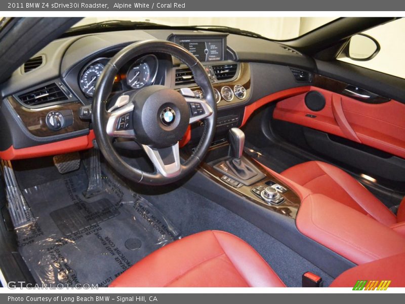Alpine White / Coral Red 2011 BMW Z4 sDrive30i Roadster